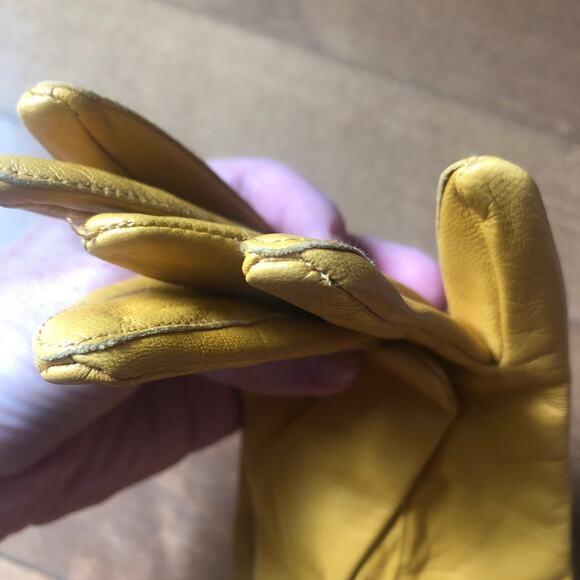NWT Vintage Wilson Leather Gloves in yellow Size small - Picture 5 of 7